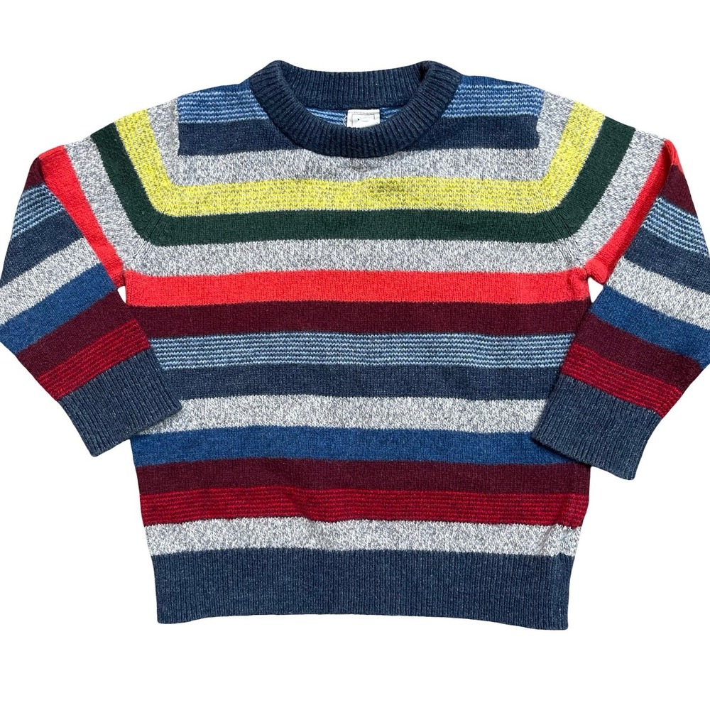 Baby Gap Sweater Crewneck Kids 2 Years Multi Color Rainbow Striped Knit Pullover